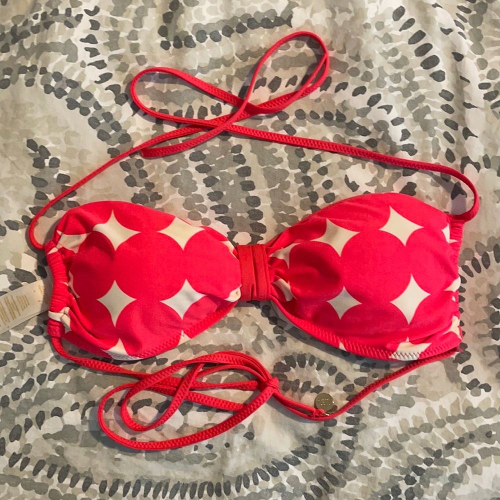 Kate spade size Large coral string bikini top